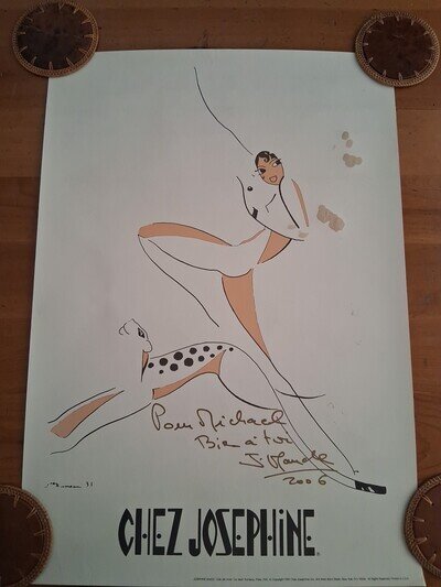 Josephine Baker Poster - Chez Josephine by Jean Rumeau signed Jean-Claude Baker