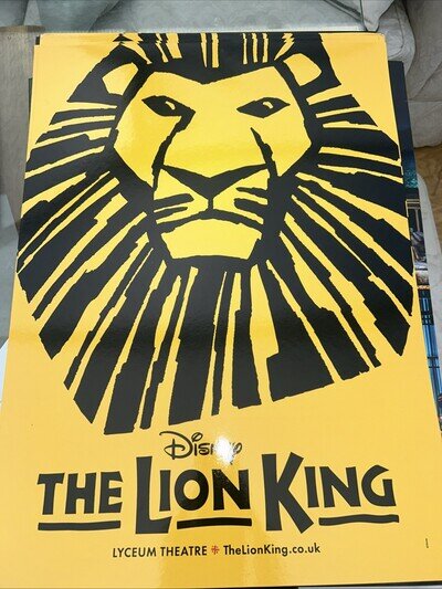 DISNEY THE LION KING MUSICAL THEATRE POSTER LONDON *USED AND RARE!*