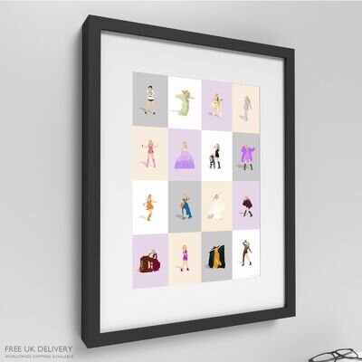 Taylor Swift Eras Tour 2023 Outfits Print Poster Art CD MP3 Live DVD Blu-Ray