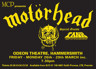 MOTORHEAD - ODEON THEATRE HAMMERSMITH 1979 - GIG POSTER