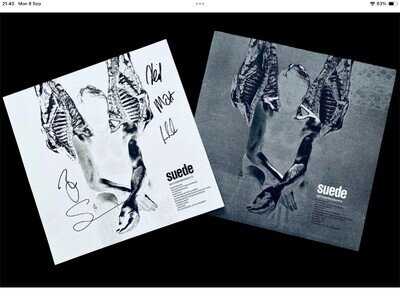 SEALED/SIGNED-SUEDE-LP ANTIDEPRESSANTS-GREY VINYL-AUTOGRAPHED 12” PRINT-MIM/UNPL