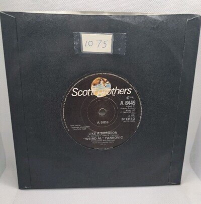 Weird Al Yankovic – Like A Surgeon 7" Vinyl Single 1985 CBS A 6373 VG+