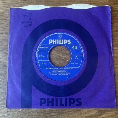 Pop Dusty Springfield ‎– Yesterday When I Was Young Philips ‎– 6006 214 MINT
