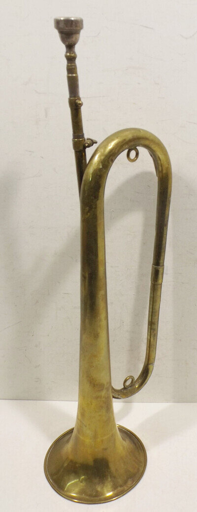 Vintage Recorded Robert Martin - Macon France Military Horn Trumpet with Mouthpiece