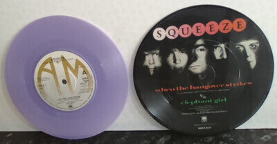 2 X 'SQUEEZE' 7" VINYL SINGLES (COLOUR VINYL + PICTURE VINYL) VG+