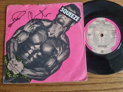 Squeeze – Take Me, I'm Yours HAND SIGNED 7" 1978 A&M Records AMS 7335 New Wave