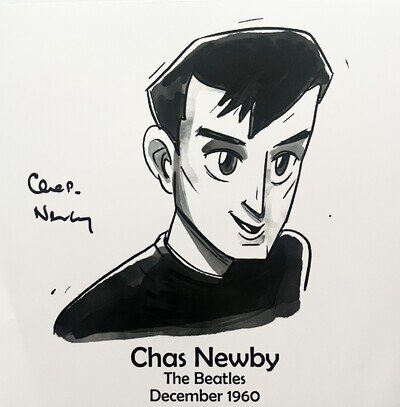 The Beatles / Quarrymen : Chas Newby - Signed Autograph - Art Print COA