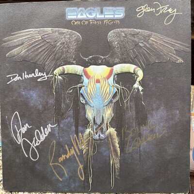 Eagles One Of These Nights LP Autographed By 5 Members