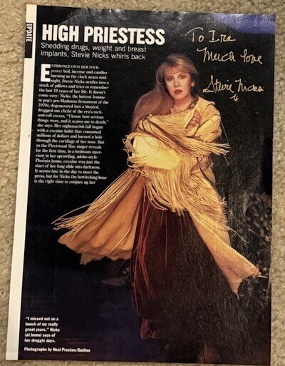 Stevie Nicks of Fleetwood Mac Hand Signed Autographed Magazine Photo