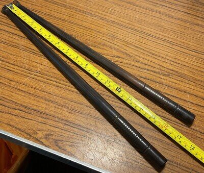 Antique Vintage Hard Wood Pair Of Drum Sticks Old Style Military Marching Band