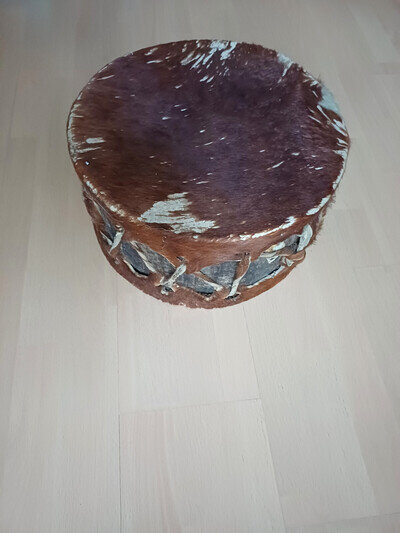 Zulu Drum From South Africa Handmade Springbok Skin Cover
