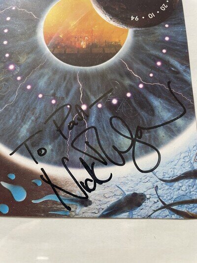 NICK MASON Signature Pink Floyd drummer Original Signed PULSE Video Card Cover