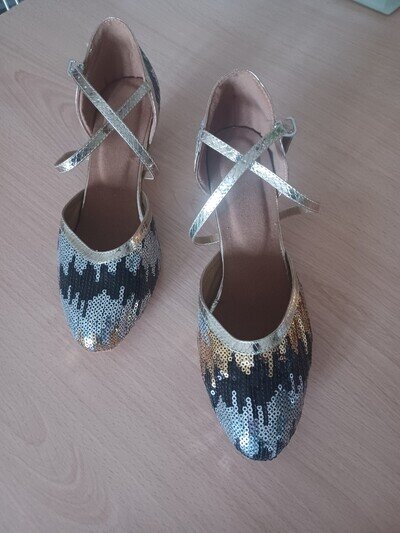 Dance Shoes Suede Sole Size 38 Sparkle
