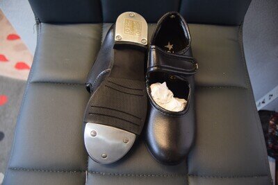 Black easy fasten Starlite low heel tap shoes heel and toe taps- all sizes