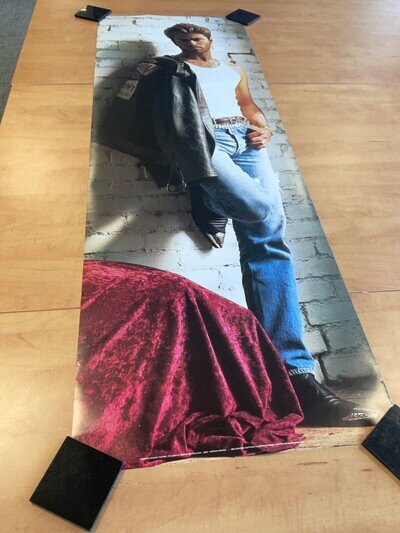 Vintage 1988 George Michael poster Faith 21 x 62 inches