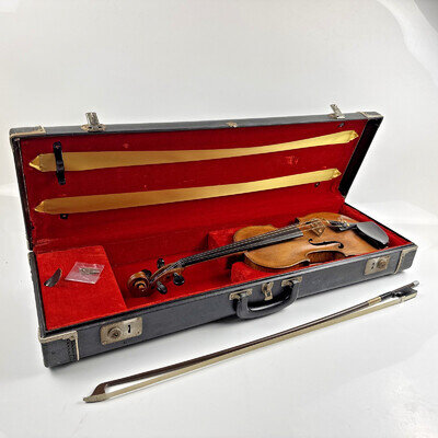 VTG Violin 4/4 Full Size-Terry's Fiddle Shop Rialto CA-Handcrafted w/Case & Bow