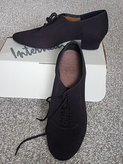 "International " Dance Practice Shoes Black uk 7 with 2" Heel