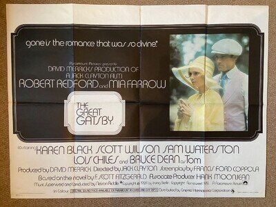The Great Gatsby - Robert Redford, Mia Farrow Original 1974 UK Quad Film Poster
