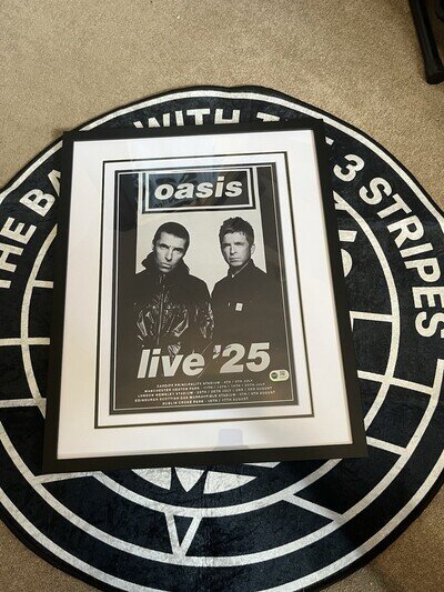 Oasis Signed Live ‘25 Reunion Autographed Poster Noel Gallagher Framed