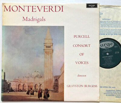 ZRG 668 Monteverdi Madrigals - Purcell Consort, Grayston Burgess Argo ED1 Oval