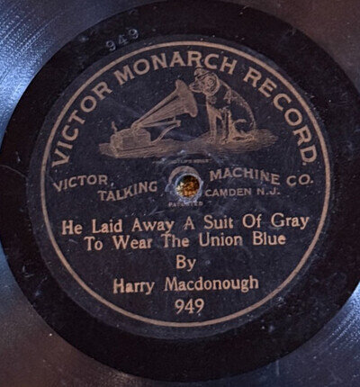 Vicrtor Monarch 949 Harry Macdonough SUIT OF GRAY 1901 78 rpm Civil War