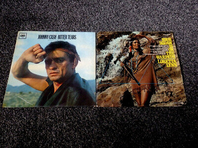 JOHNNY CASH Bitter Tears + LORETTA LYNN Your Squaw Is On The Warpath- 2 x LP Lot
