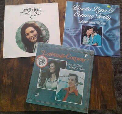 3 X 12" Loretta Lynn Country Records. All In Excellent Condition