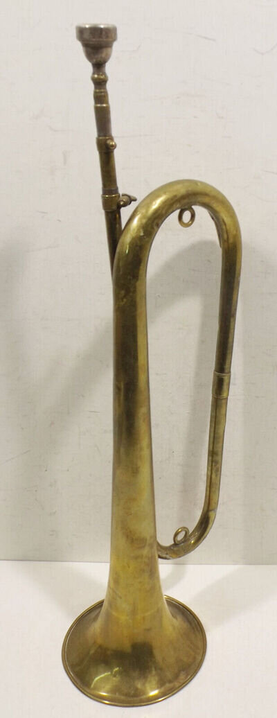 Vintage Recorded Robert Martin - Macon France Military Horn Trumpet with Mouthpiece