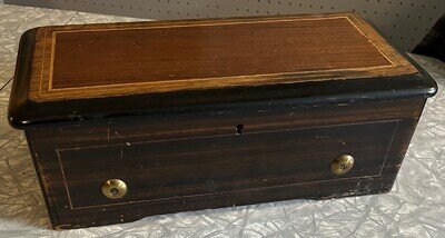 ANTIQUE SWISS MUSIC BOX 13" WIDE WORKS SOUNDS NICE
