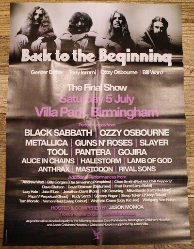 HUGE Original BLACK SABBATH Back to the Beginning Show POSTER 76 x 55.5 cm @ NEW