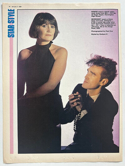 MORRISSEY & SANDIE SHAW - 1984 full page UK magazine poster THE SMITHS