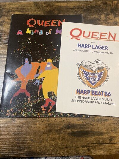 Queen tour programme A Kind of Magic tour 1986 with Harp insert Freddie Mercury