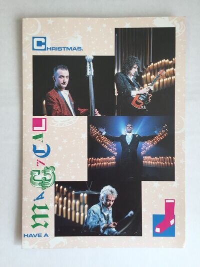 QUEEN - Have A Magical Christmas 1986 Official Fan Club Card, Printed Autographs