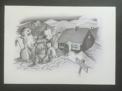 QUEEN - Duckingham Palace - Official Fan Club Christmas Card, Printed Autographs