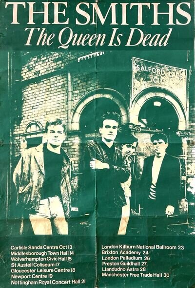 The Smiths queen is dead tour with dates 16" x 12" Photo Repro Promo Poster