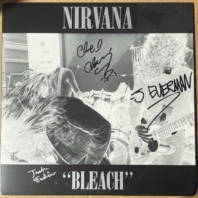 SIGNED NIRVANA BLEACH VINYL LP RECORD ALBUM AUTOGRAPHED CHAD JASON JACK