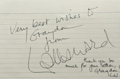 Doctor Who : Lalla Ward - Signed Autograph - Index Card