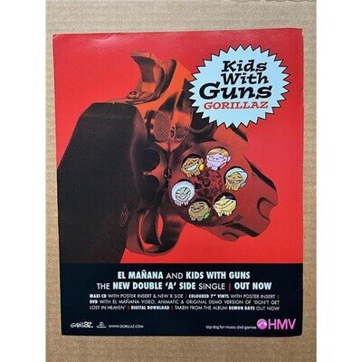 GORILLAZ KIDS WITH GUNS POSTER SIZED original music press advert from 2006 (blur