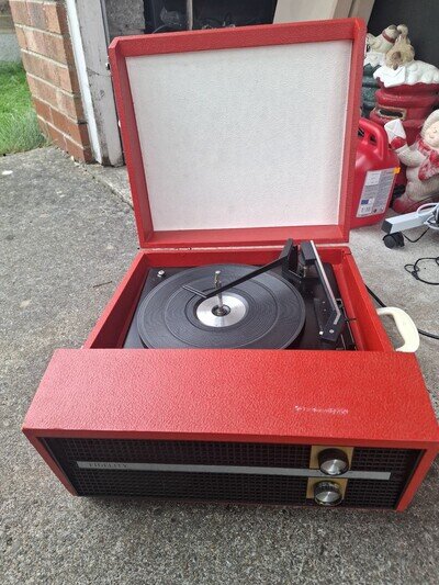 Fidelity Red Portable Record Player With BSR Turntable