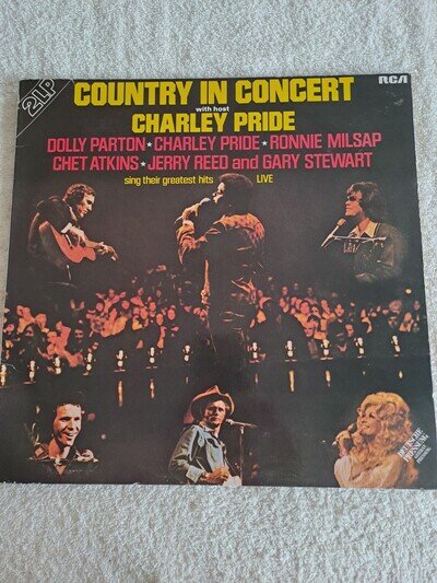 Country In Concert With Host Charley Pride, Dolly Parton Double Vinyl LP EX