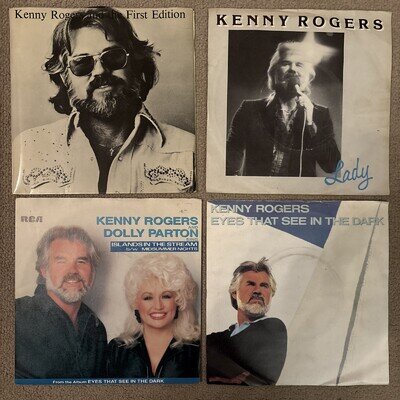 KENNY ROGERS DOLLY PARTON ISLANDS IN THE STREAM & 3 Kenny rogers vinyl singles