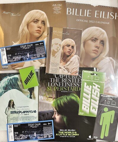 Billie Eilish Collectors Lot Bundle Rare Tickets Calander Vinyl Record
