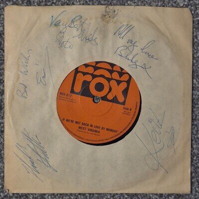 Fully Signed West Virginia 7 Inch Single If You're Not Back In Love By Monday