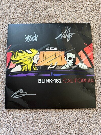Blink 182 - California - SIGNED VINYL RECORD - White - READ DESCRIPTION