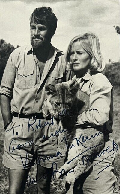 Bill Travers & Virginia McKenna - Signed Autograph - Promo Postcard Photo
