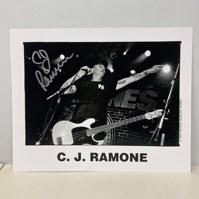 C.J. RAMONE - PROMOTIONAL PHOTO (W/AUTOGRAPH BY C.J. RAMONE) FREE SHIPPING