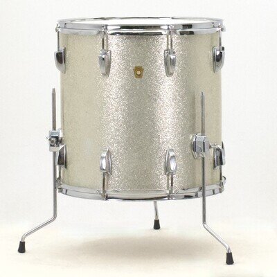 Vintage Ludwig 16x16 Floor Tom, 1966 Model, Silver Sparkle