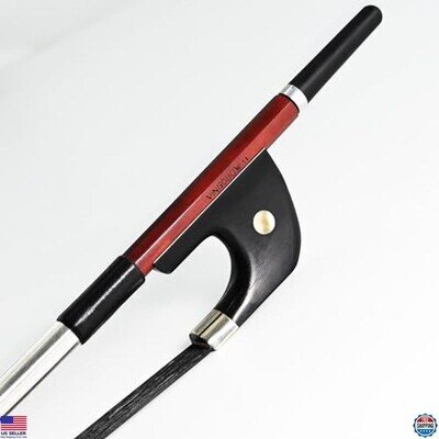 Premium 4/4 German Upright Double Bass Bow 300BGB, Brazilwood, 76cm, Ebony Frog