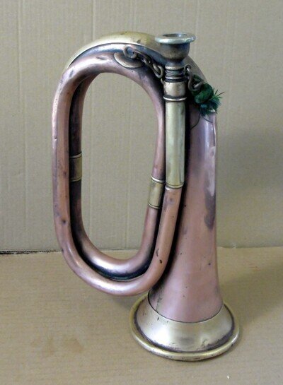 Vintage Copper & Brass Trumpet Bugle Military Style Horn Musical