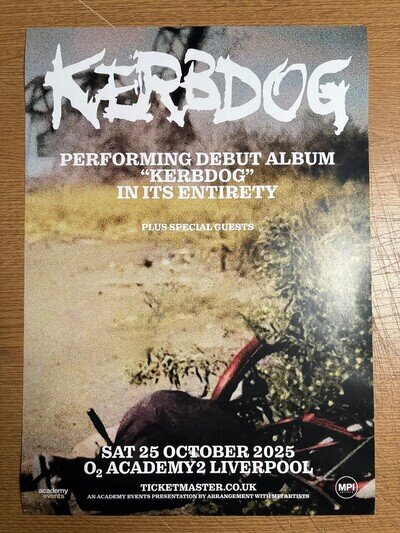 Kerbdog O2 Academy Liverpool 25 Oct 2025 Promo A3 Poster